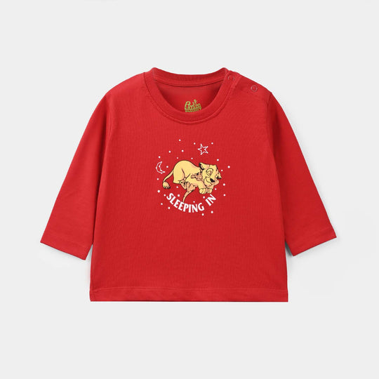 Infant Boys Poly Cotton Jersey Night Suit Racing - Red