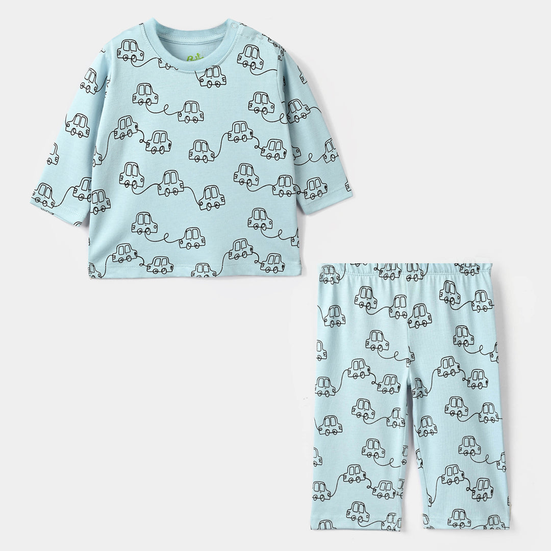 Infant Boys Poly Cotton Jersey Night Suit Racing CAR REPEAT-Blue