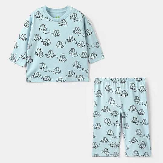 Infant Boys Poly Cotton Jersey Night Suit Racing CAR REPEAT-Blue