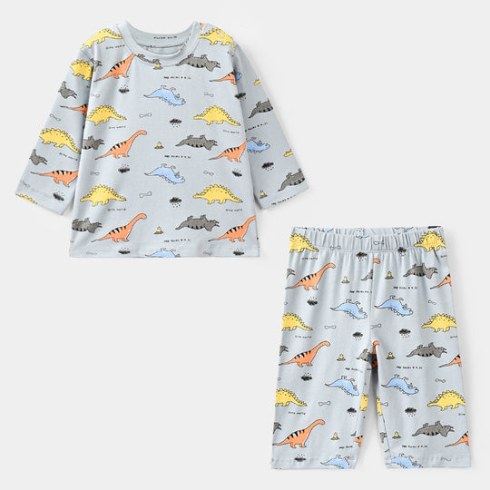 Infant Boys Lycra Jersey Night Suit DINO-Blue
