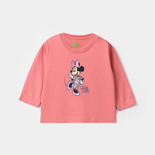 Infant Girls Poly Cotton Jersey Night Suit Character - Pink
