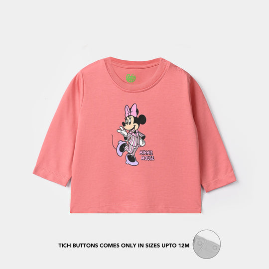 Infant Girls Poly Cotton Jersey Night Suit Character - Pink