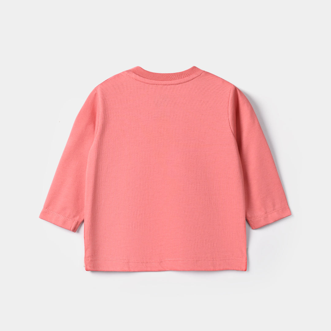 Infant Girls Poly Cotton Jersey Night Suit Character - Pink