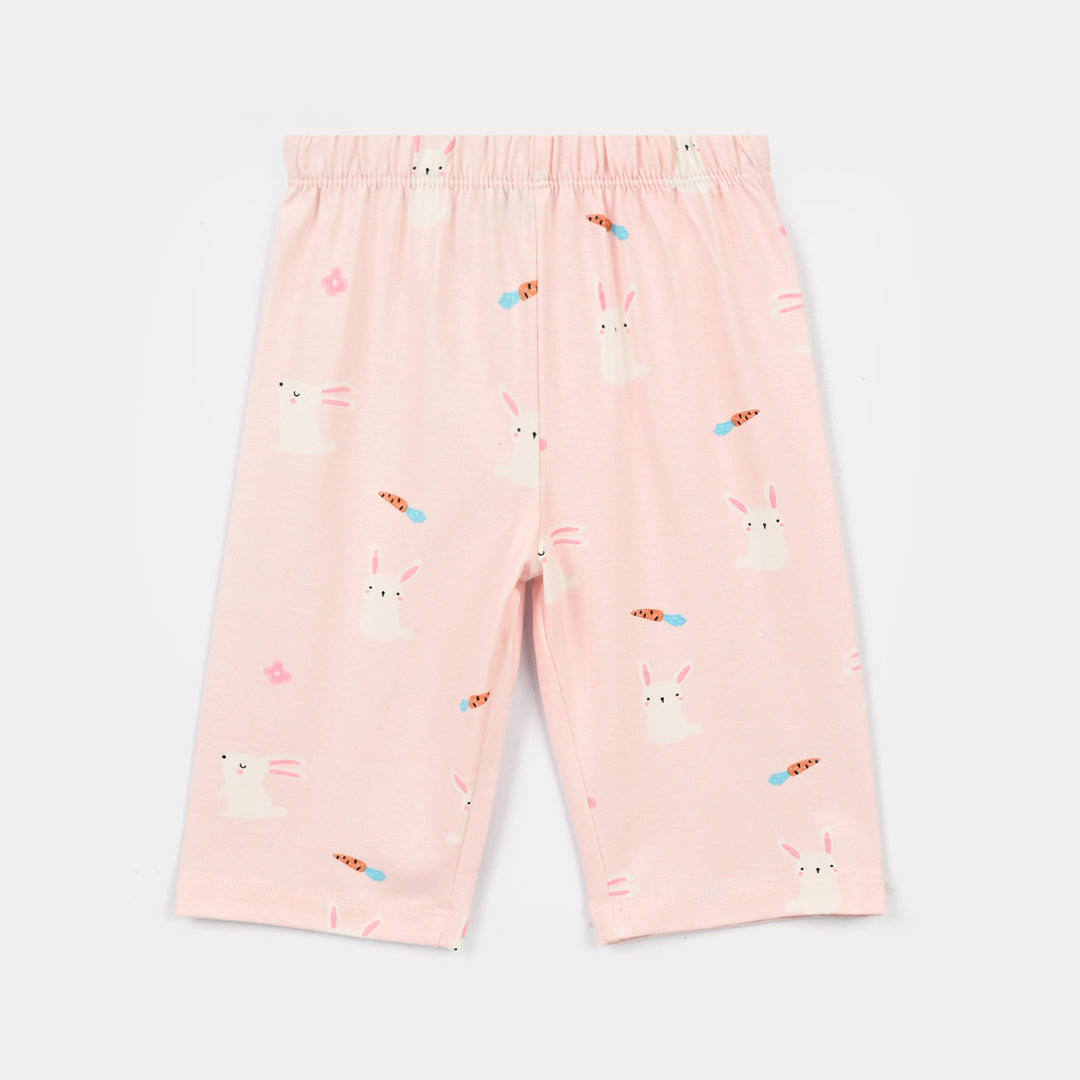 Infant Girls Cotton Night Suit Rabbit - Pink