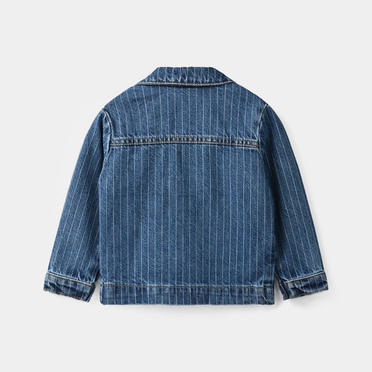 Infant Girls Denim rigid Jacket LINES-Mid Blue