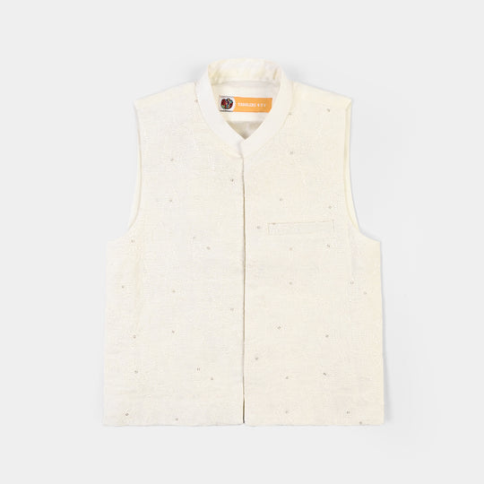 Boys Poly Cotton 3Piece Suit (Jagmag)-Off.White