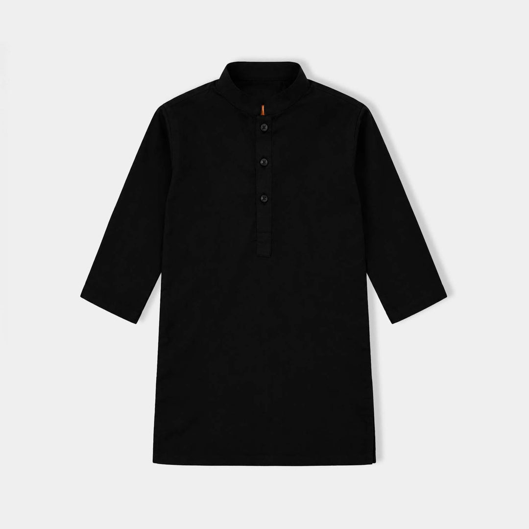 Boys Poly Cotton 3Piece Suit (Sitara)-BLACK
