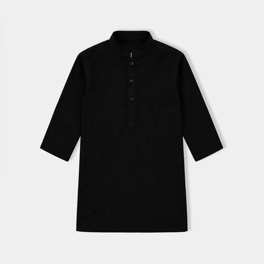 Boys Poly Cotton 3Piece Suit (Sitara)-BLACK