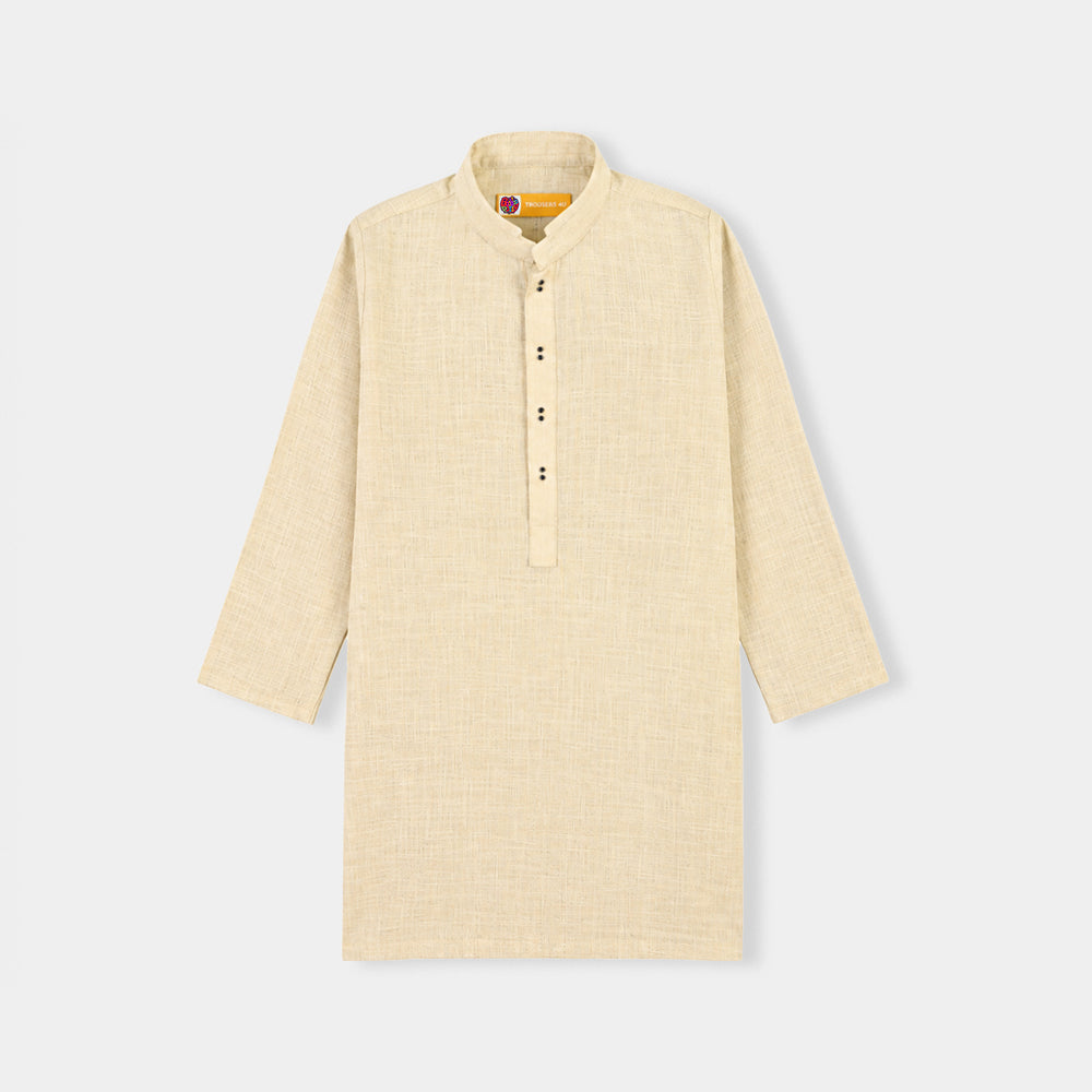 Boys Cotton Slub 3Piece Suit (Puff Print)-Beige