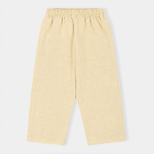 Boys Cotton Slub 3Piece Suit (Puff Print)-Beige