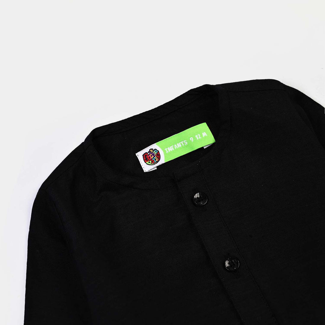 Infant Boys Poly Cotton 3Piece Suit (Sitara)-BLACK