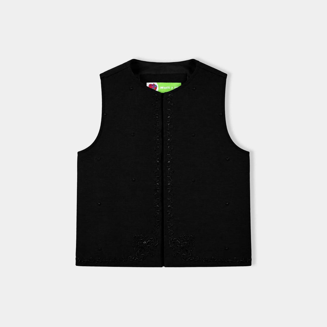 Infant Boys Poly Cotton 3Piece Suit (Sitara)-BLACK