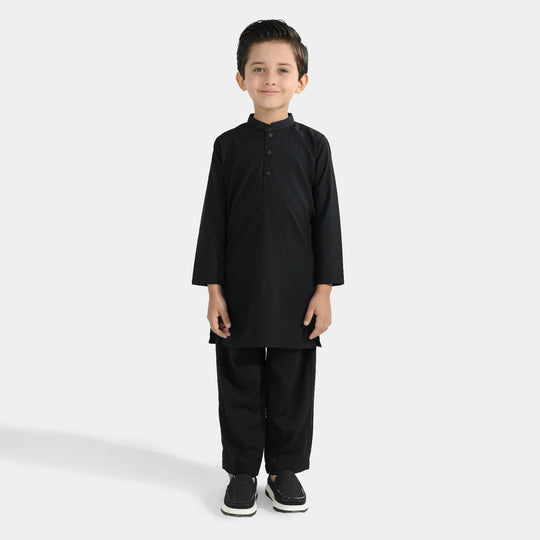 Boys Poly Cotton 2Piece Suit (Black Beauty)