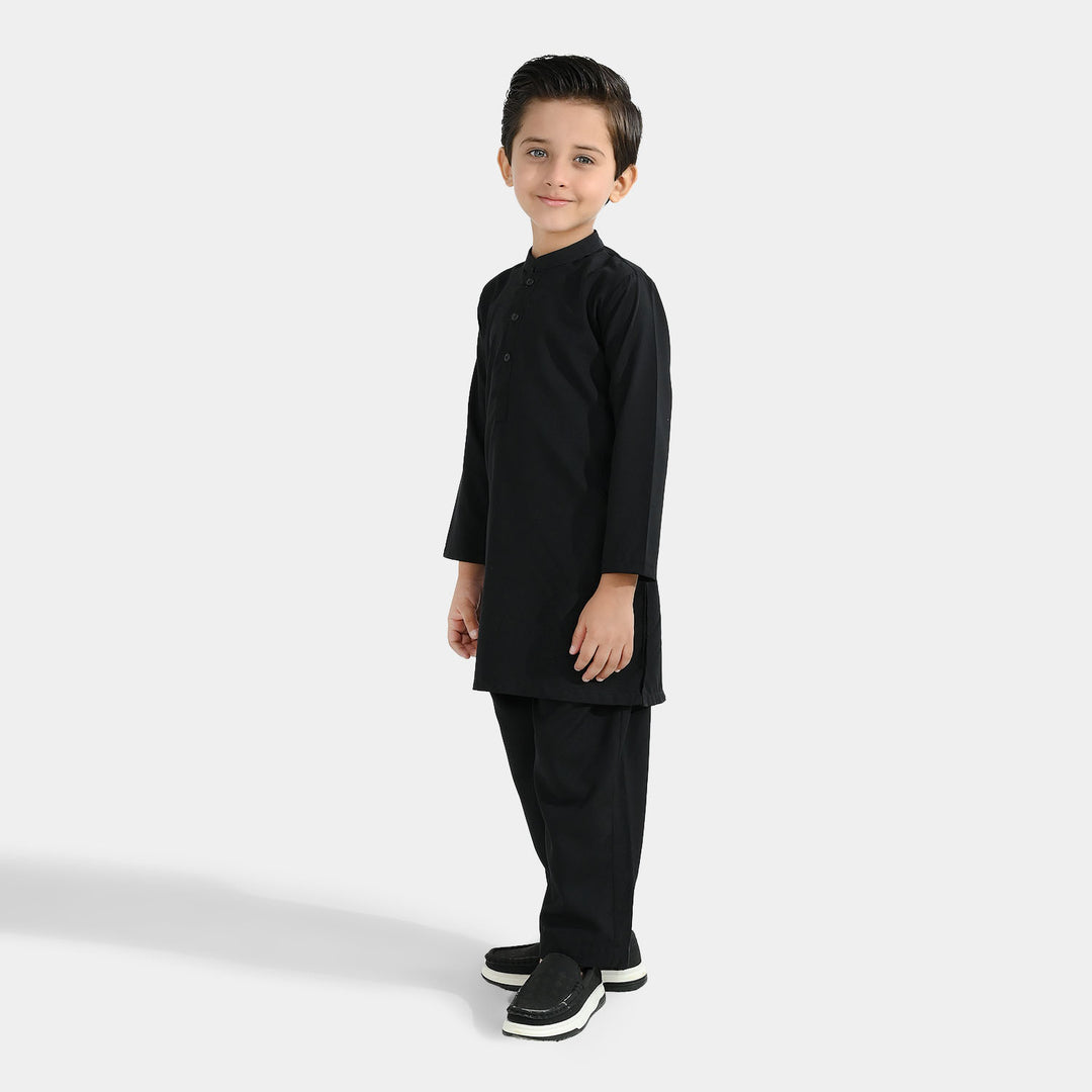Boys Poly Cotton 2Piece Suit (Black Beauty)