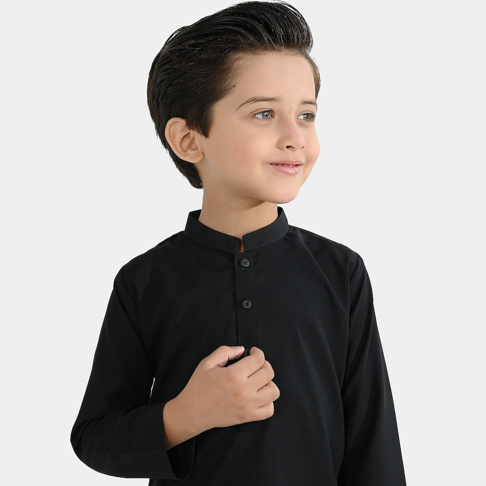 Boys Poly Cotton 2Piece Suit (Black Beauty)