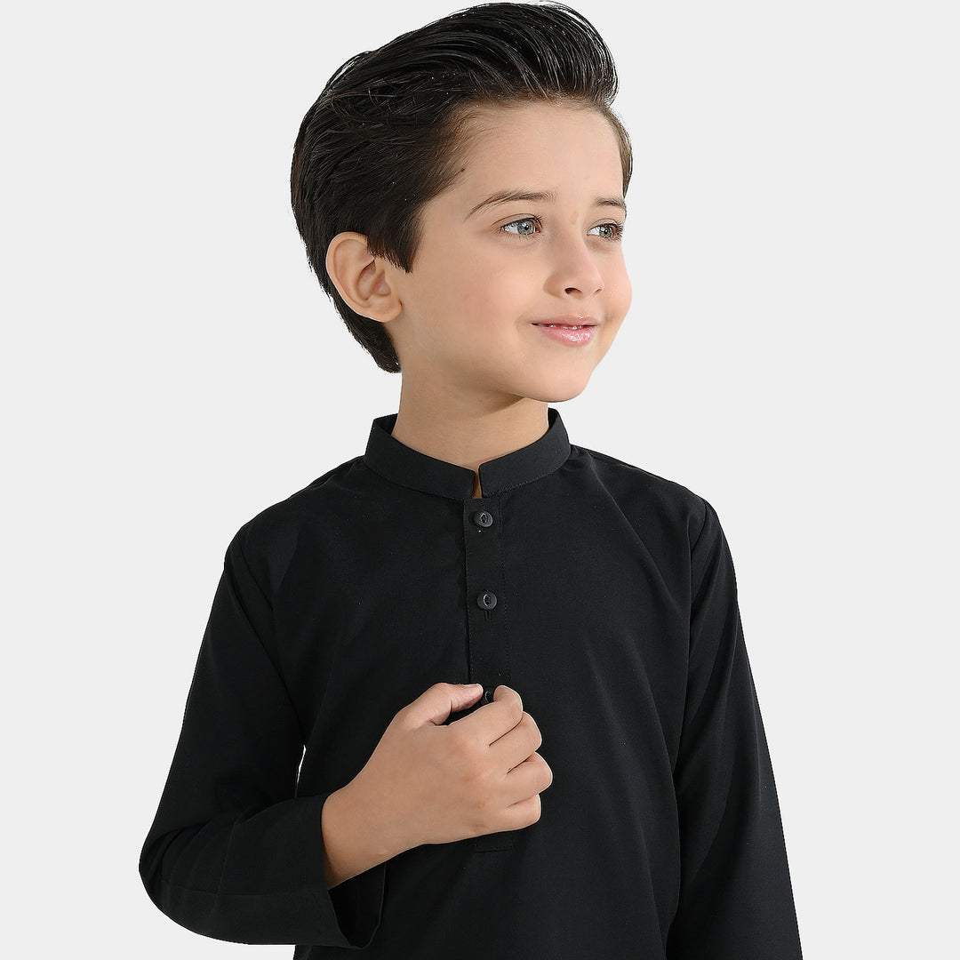 Boys Poly Cotton 2Piece Suit (Black Beauty)