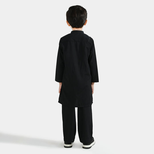 Boys Poly Cotton 2Piece Suit (Black Beauty)