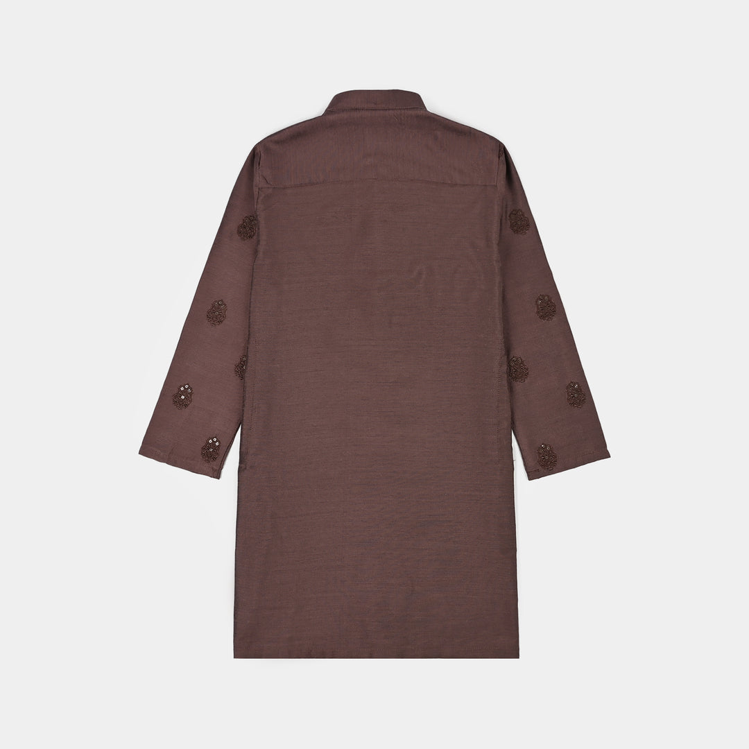 Boys Poly Cotton 2Piece Suit (Jagmag)-BROWN