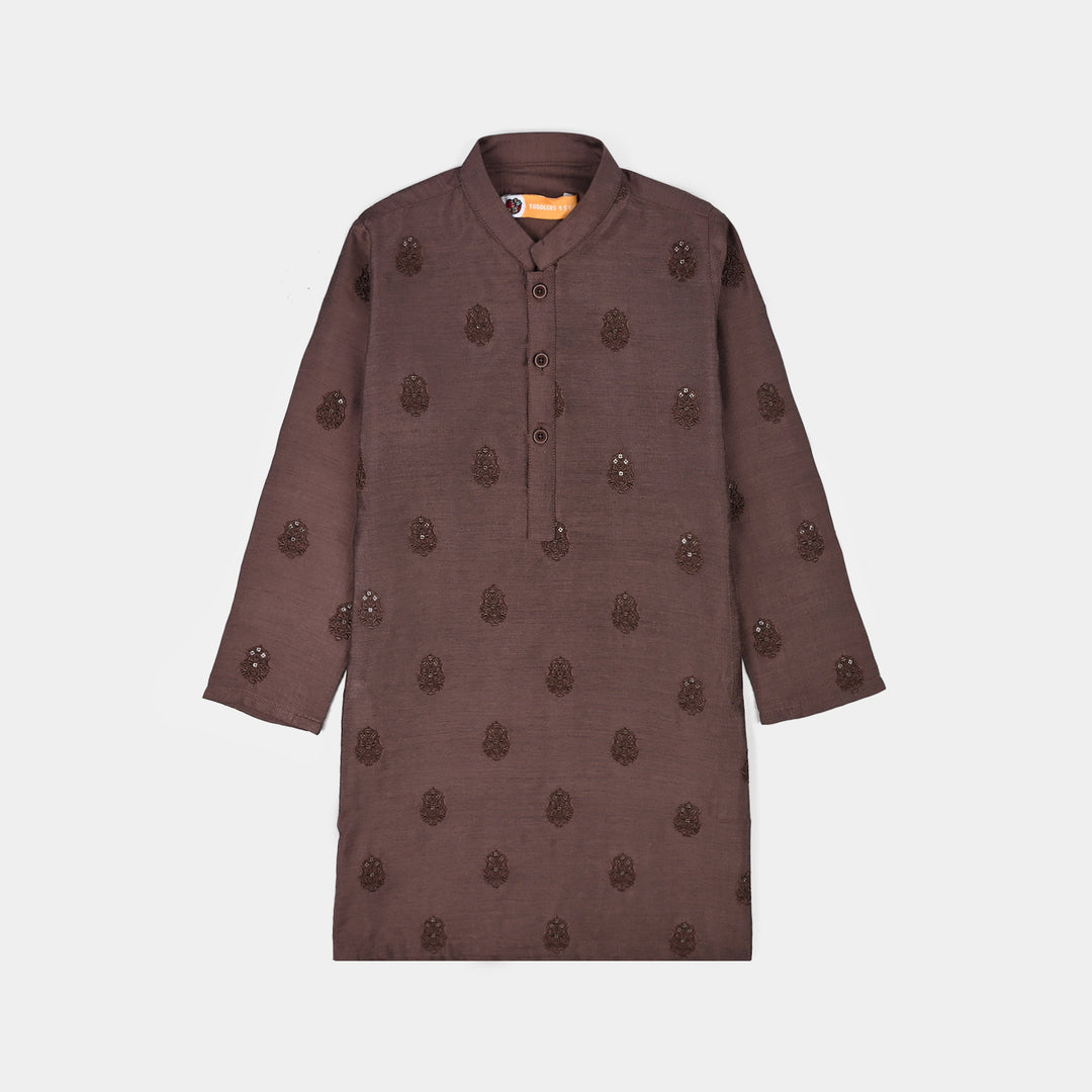Boys Poly Cotton 2Piece Suit (Jagmag)-BROWN