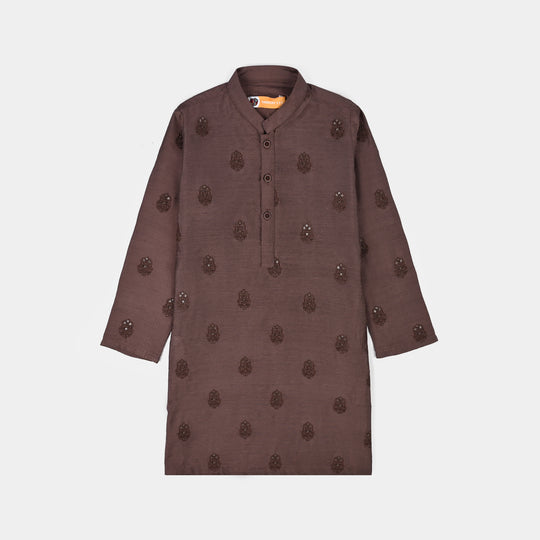 Boys Poly Cotton 2Piece Suit (Jagmag)-BROWN