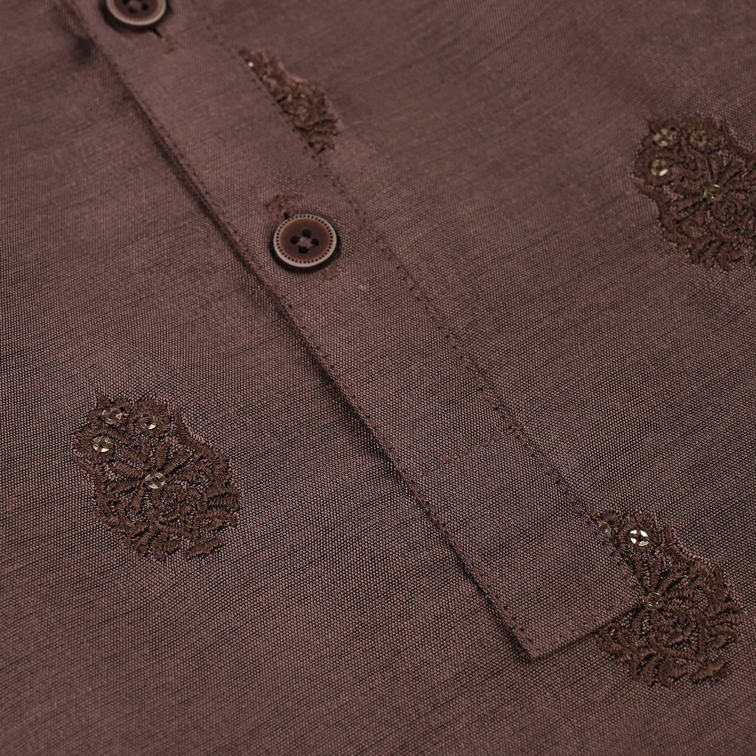 Boys Poly Cotton 2Piece Suit (Jagmag)-BROWN