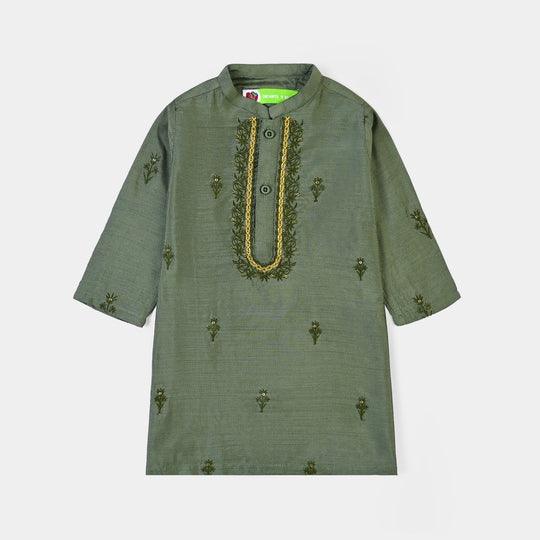 Infant Boys Poly Cotton 2Piece Suit (Dhanak)- GREEN
