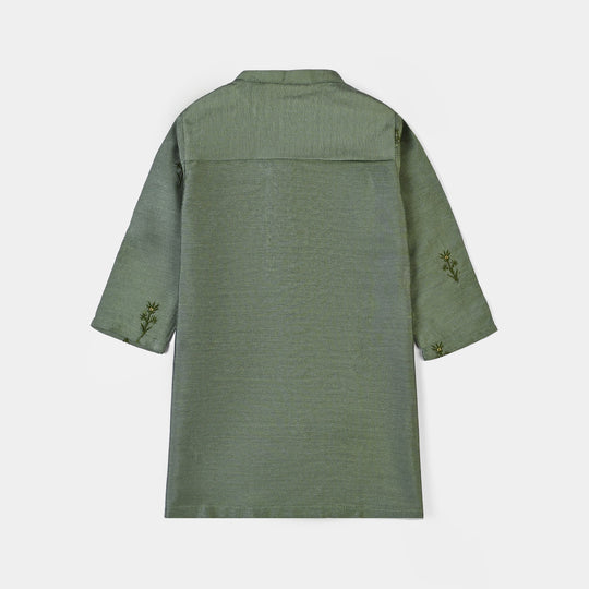 Infant Boys Poly Cotton 2Piece Suit (Dhanak)- GREEN