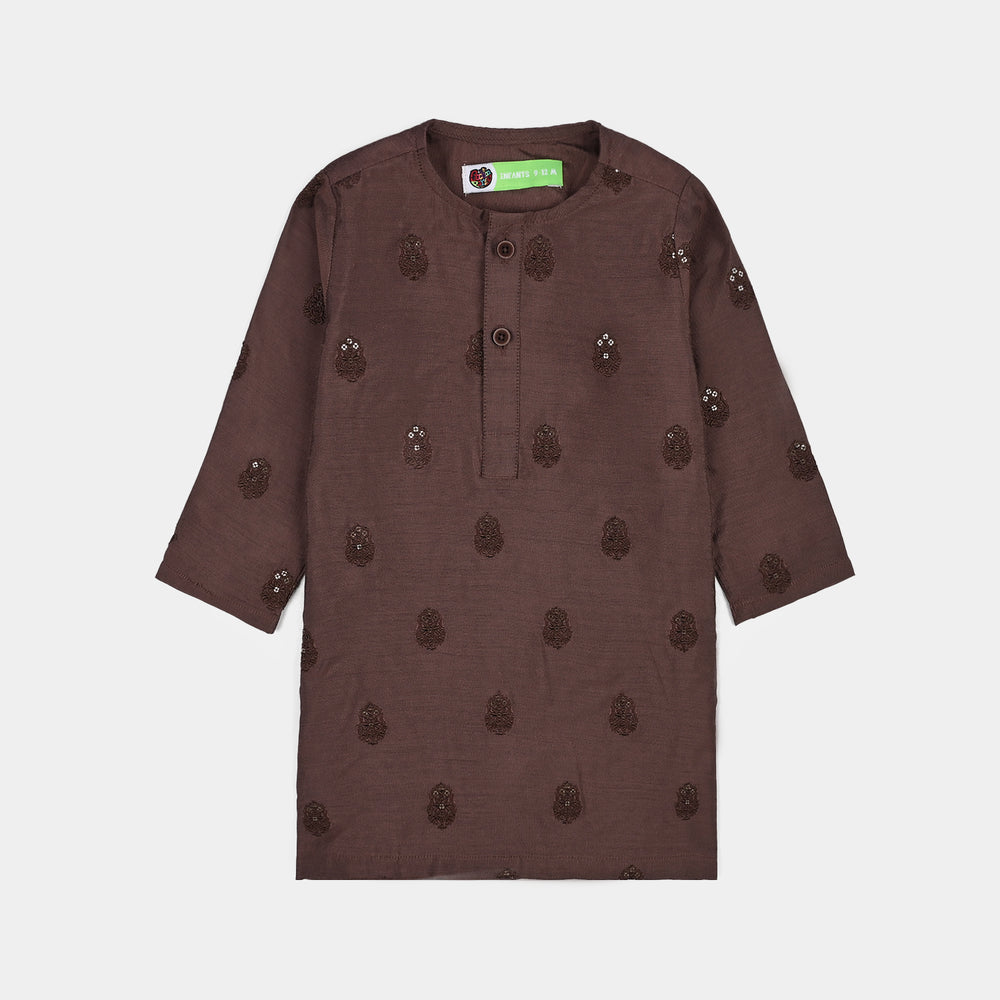 Infant Boys Poly Cotton 2Piece Suit (Jagmag)-BROWN