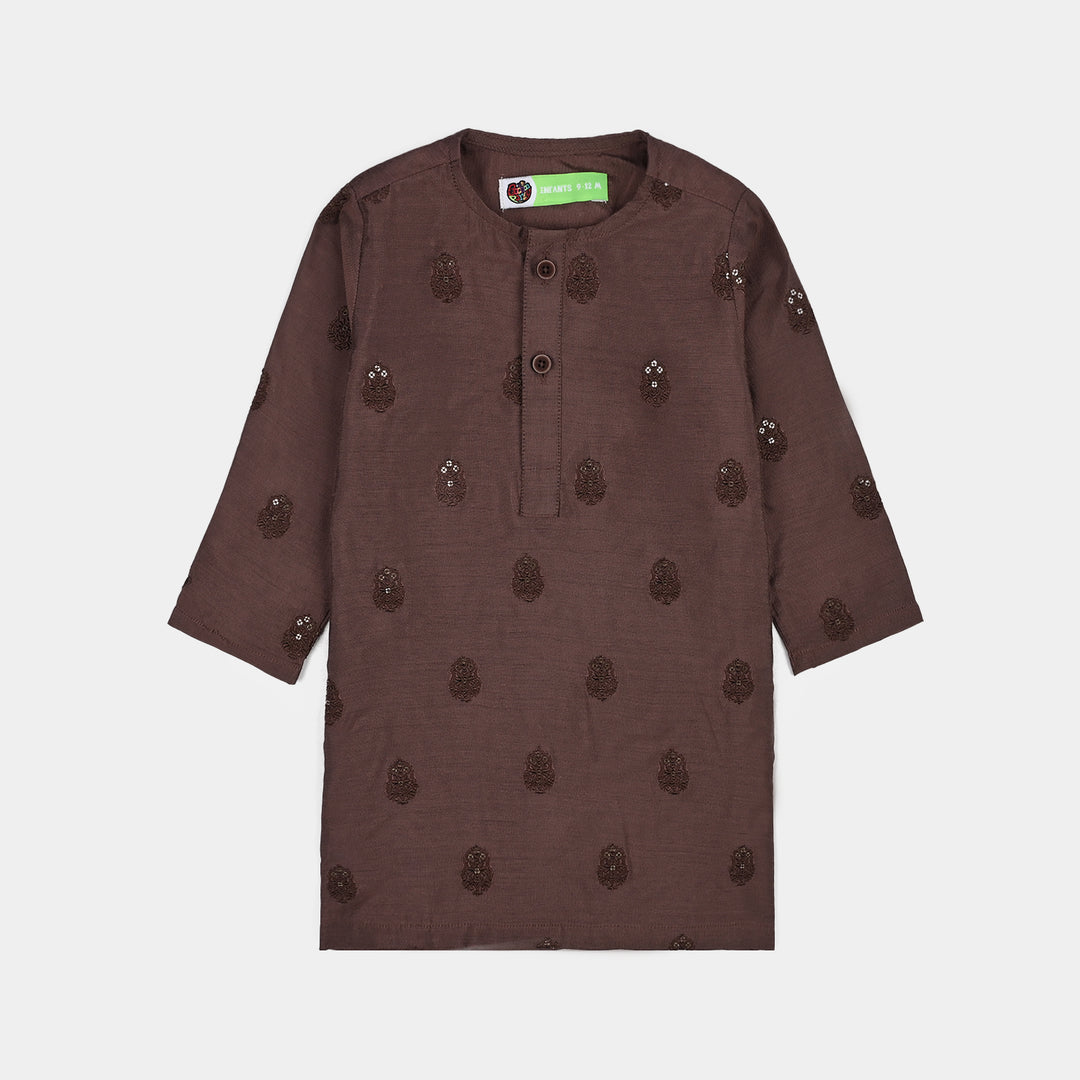 Infant Boys Poly Cotton 2Piece Suit (Jagmag)-BROWN