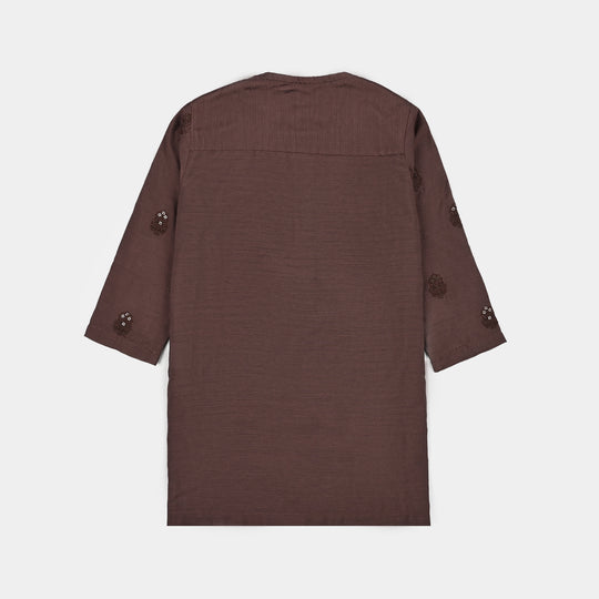 Infant Boys Poly Cotton 2Piece Suit (Jagmag)-BROWN
