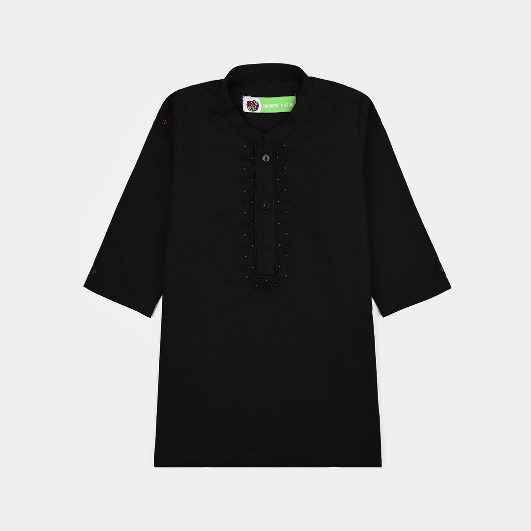 Infant Boys Poly Cotton 2Piece Suit (Blended)-BLACK
