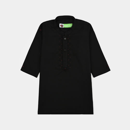 Infant Boys Poly Cotton 2Piece Suit (Blended)-BLACK