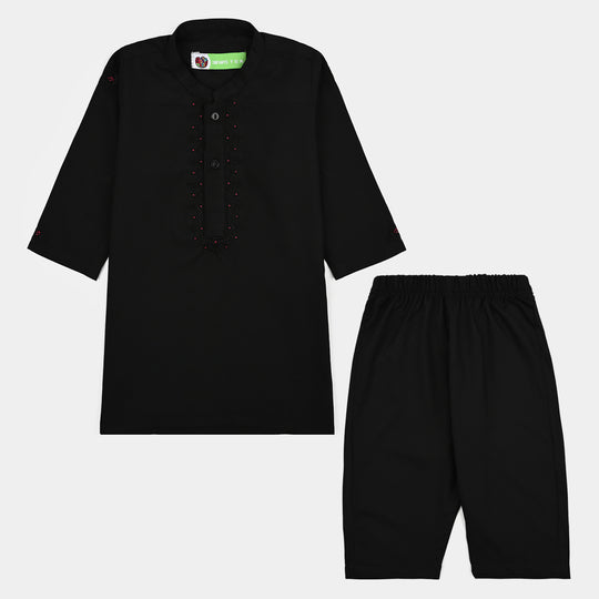 Infant Boys Poly Cotton 2Piece Suit (Blended)-BLACK