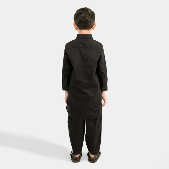Boys Cotton Poplin 2Piece Suit (Classic)-BLACK