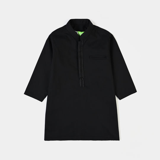 Infant Boys Cotton Poplin 2Piece Suit (Classic)-BLACK