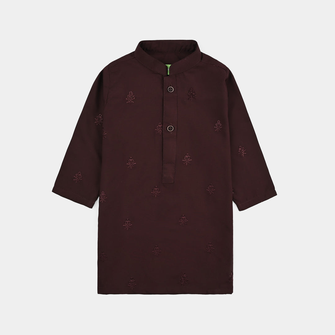 Infant Boys Poly Viscose 2 Piece Suit (Gulkaar) - Maroon