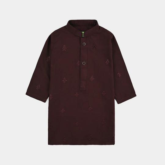 Infant Boys Poly Viscose 2 Piece Suit (Gulkaar) - Maroon
