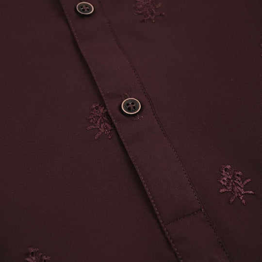 Infant Boys Poly Viscose 2 Piece Suit (Gulkaar) - Maroon