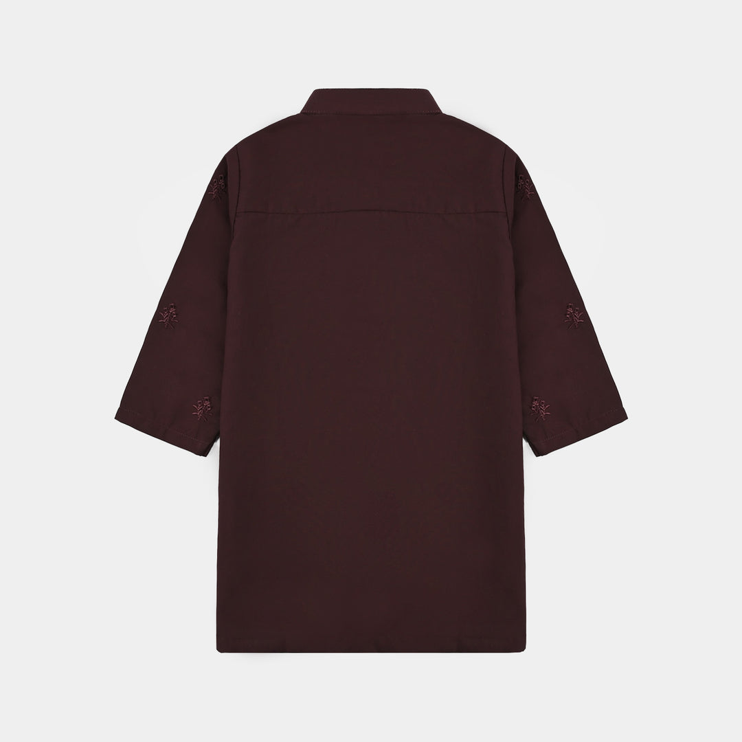 Infant Boys Poly Viscose 2 Piece Suit (Gulkaar) - Maroon