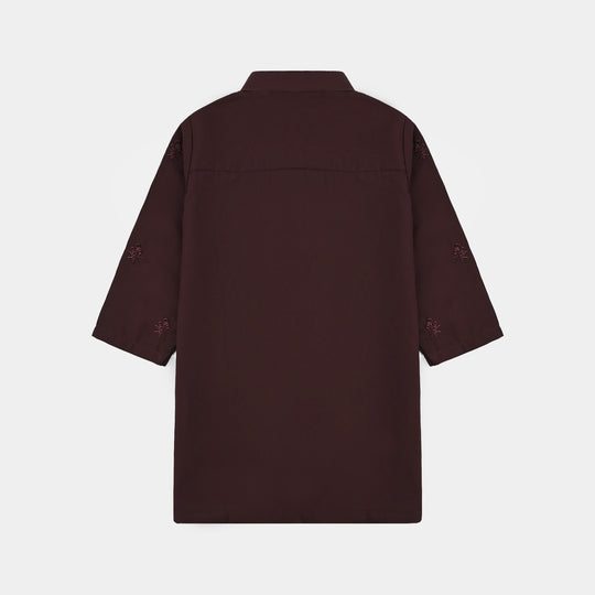 Infant Boys Poly Viscose 2 Piece Suit (Gulkaar) - Maroon
