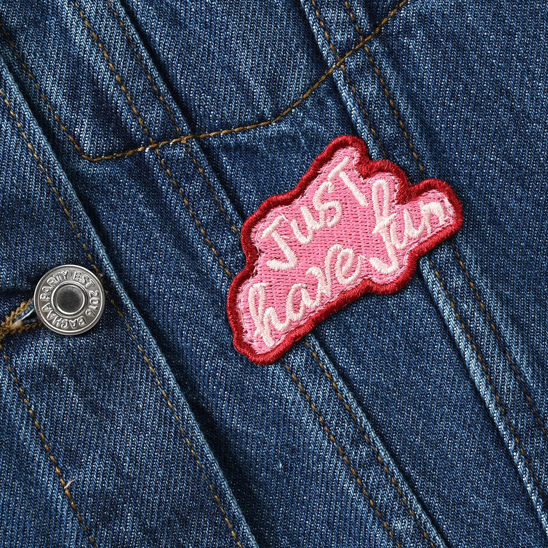 Girls Denim rigid Jacket JUST HAVE FUN-Mid Blue