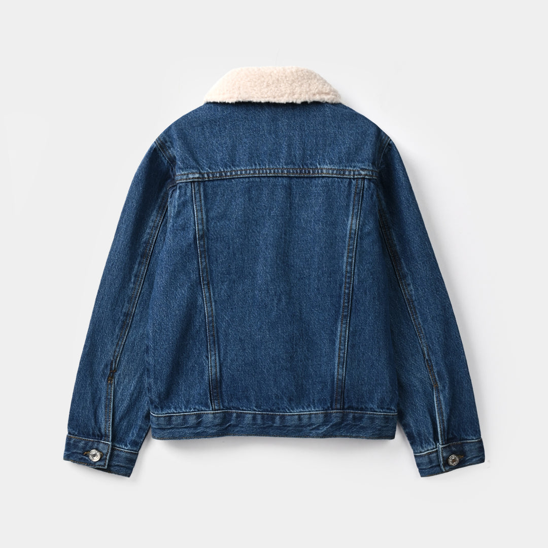 Girls Denim rigid Jacket JUST HAVE FUN-Mid Blue