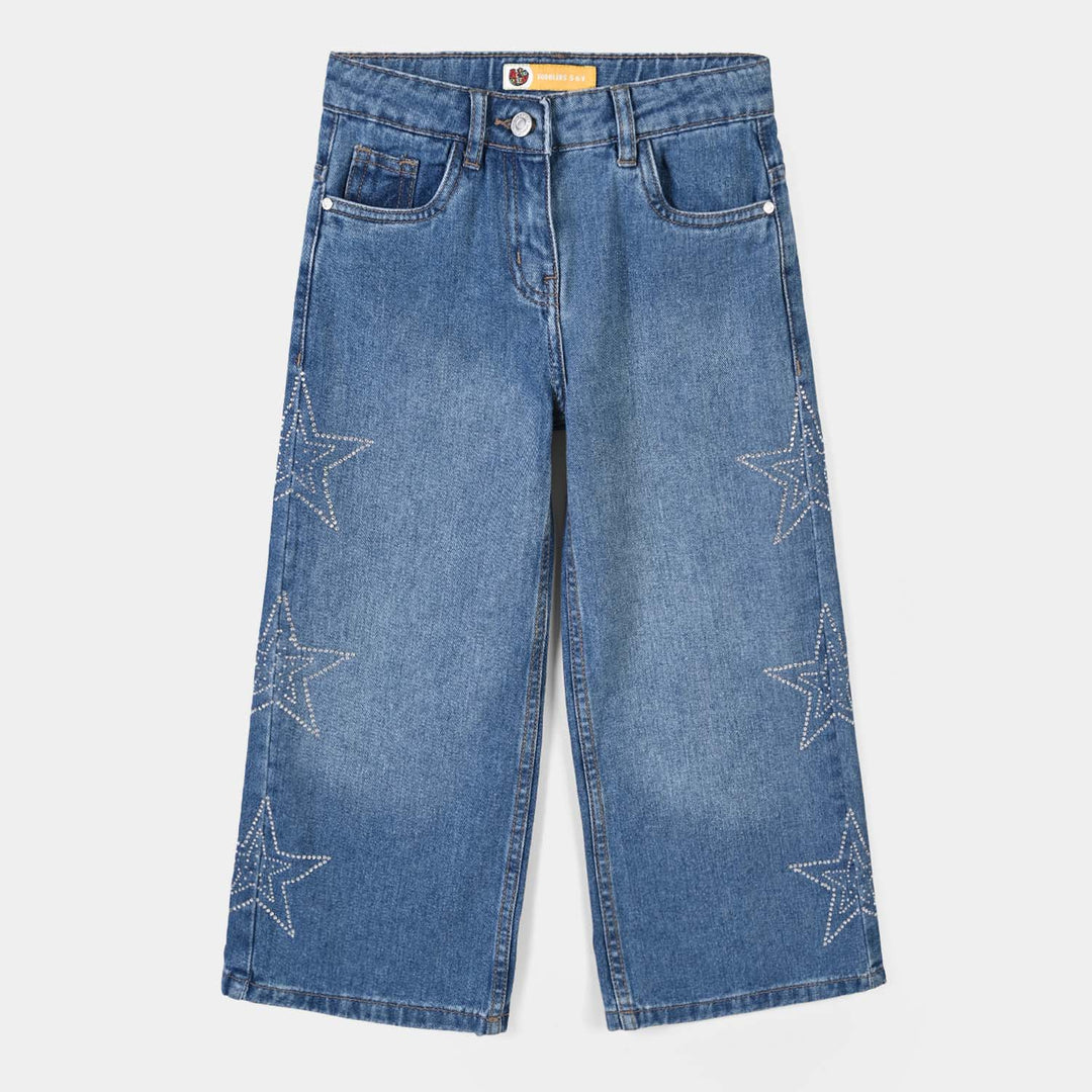 Girls Denim rigid Pant Star N Star-Mid.Blue