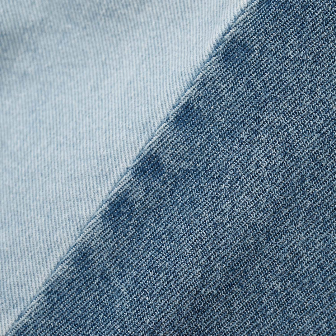 Girls Denim rigid Pant Bicolour-LT.Blue
