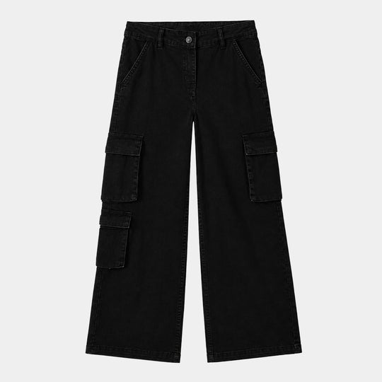 Girls Denim Rigid Pant Cargo 4-D.Grey
