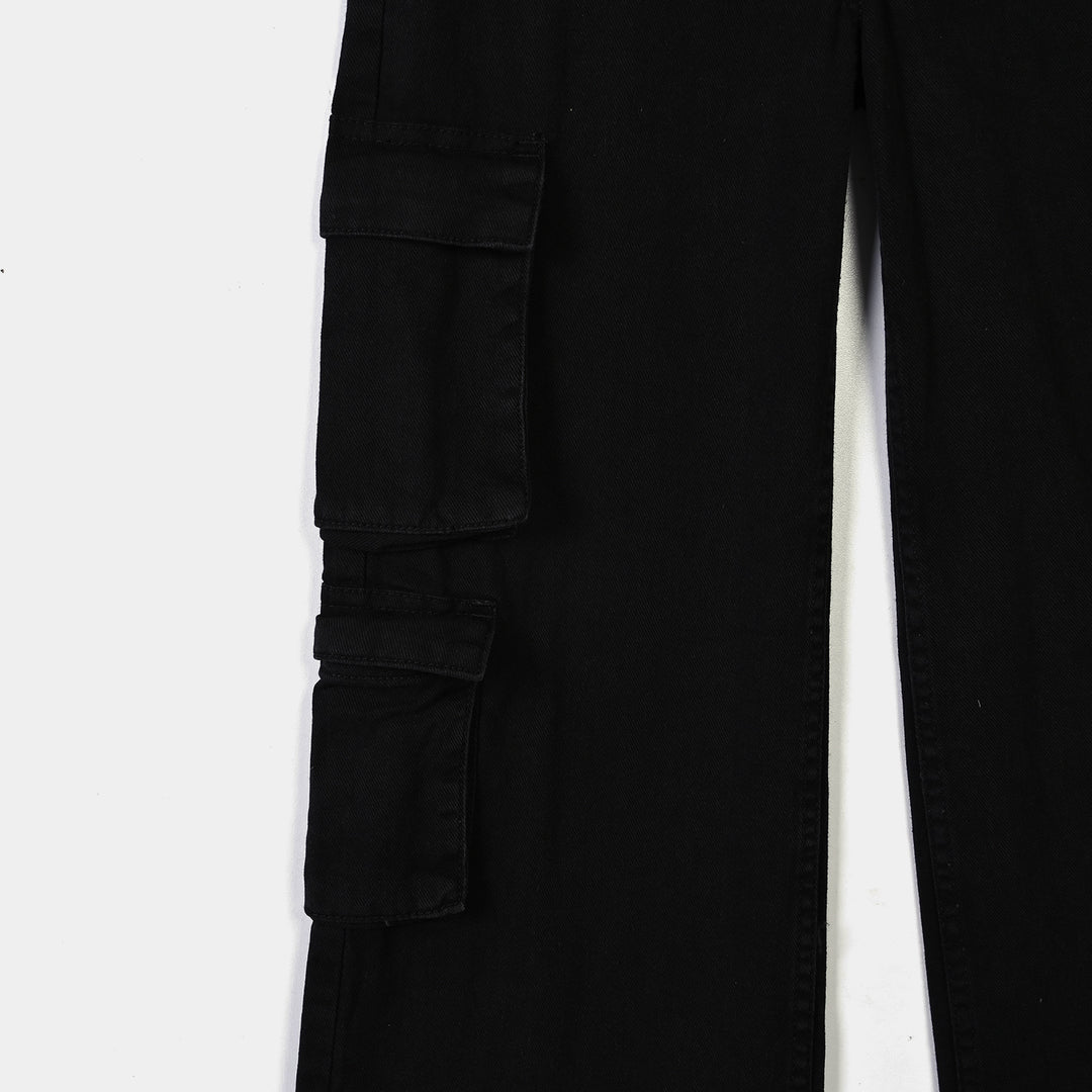 Girls Denim Rigid Pant Cargo 4-D.Grey