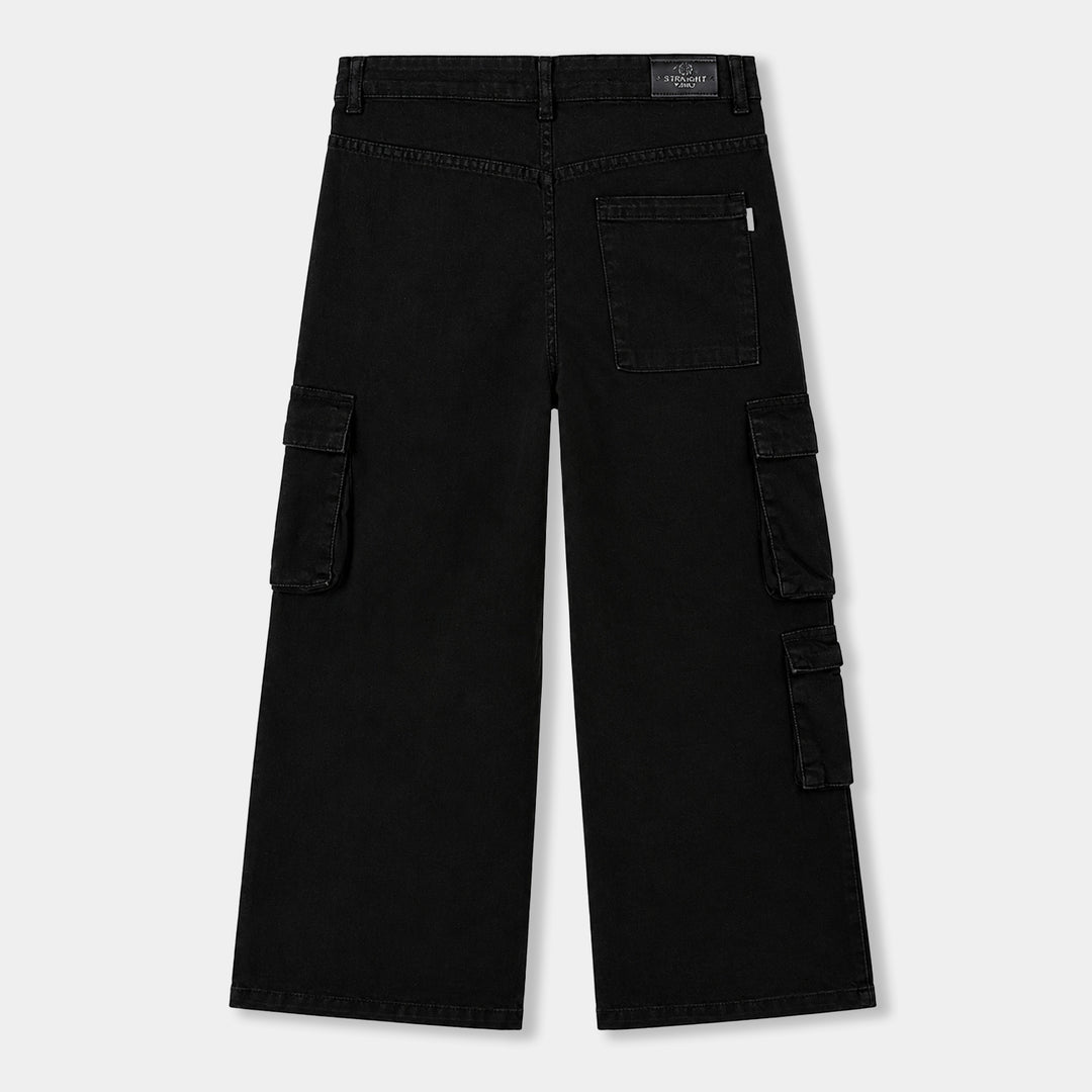 Girls Denim Rigid Pant Cargo 4-D.Grey