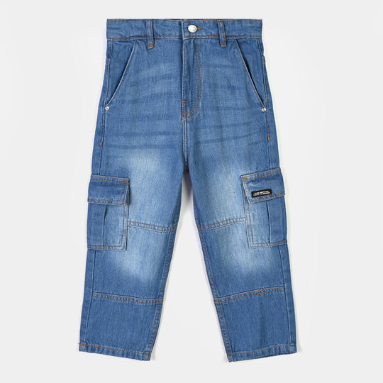 Boys Denim rigid Pant Slow Down-Mid Blue