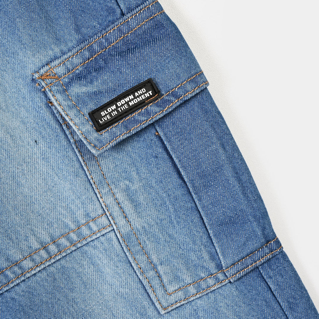 Boys Denim rigid Pant Slow Down-Mid Blue