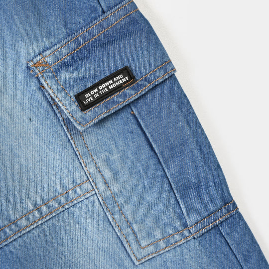Boys Denim rigid Pant Slow Down-Mid Blue